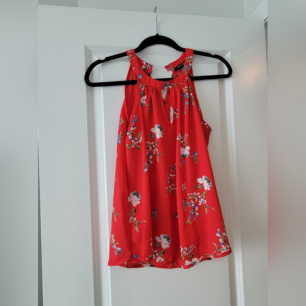 Papermoon Red Floral Sleeveless Blouse